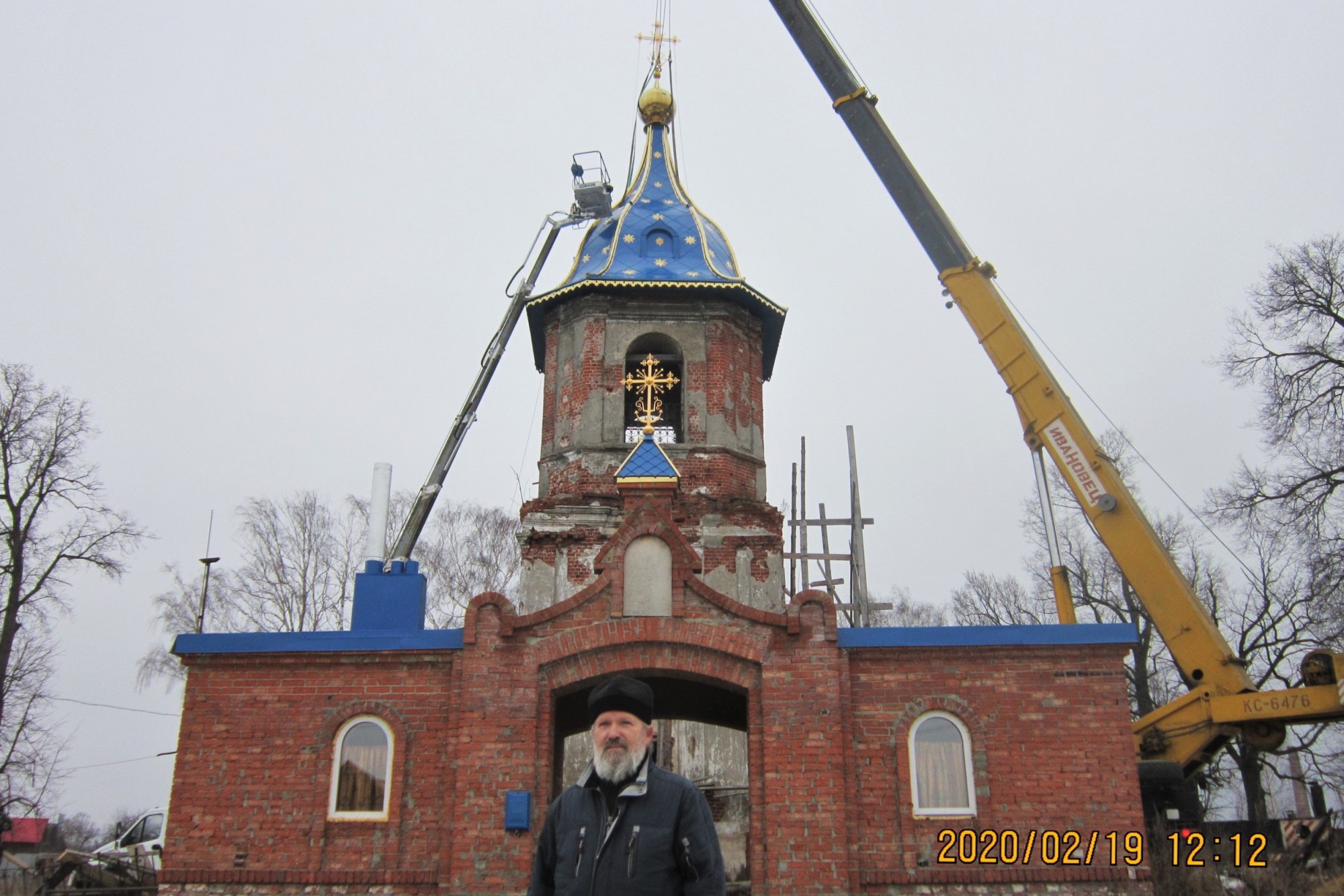 На колокольню храма в Решном поставили купол и крест / Агро-Матик #2